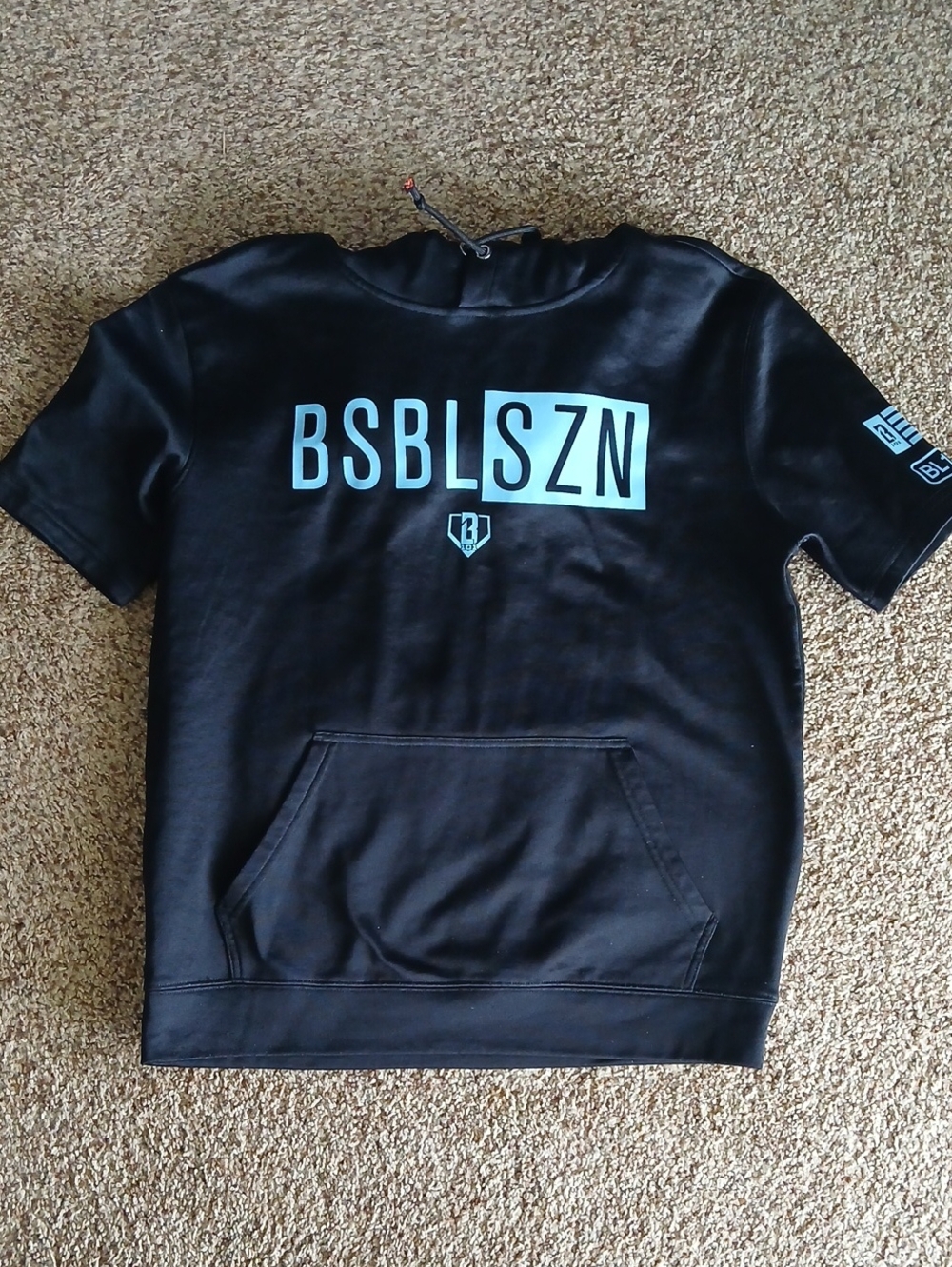 Black Short-Sleeve Hoodie for Kids